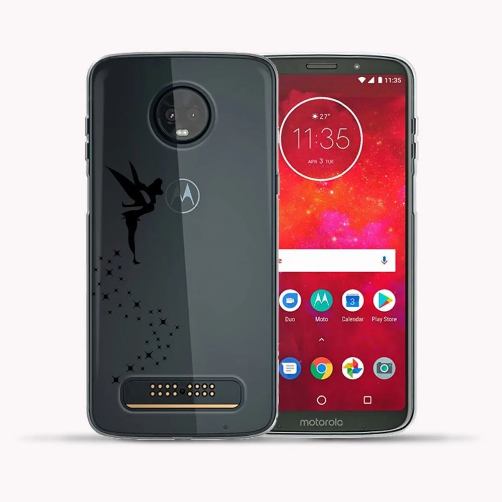 Мягкий чехол из ТПУ для Motorola Moto Z3 Play Бабочка Тинкер колокольчик олень телефона