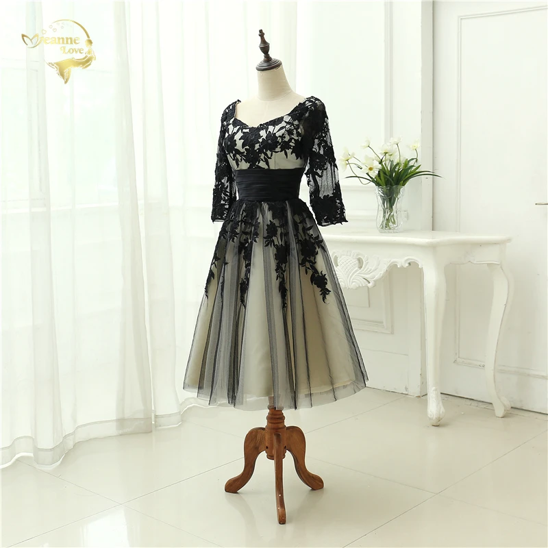 2021 свадебное пляжное платье черный/кружевное Тюлевое шампанское 3/4 с длинным