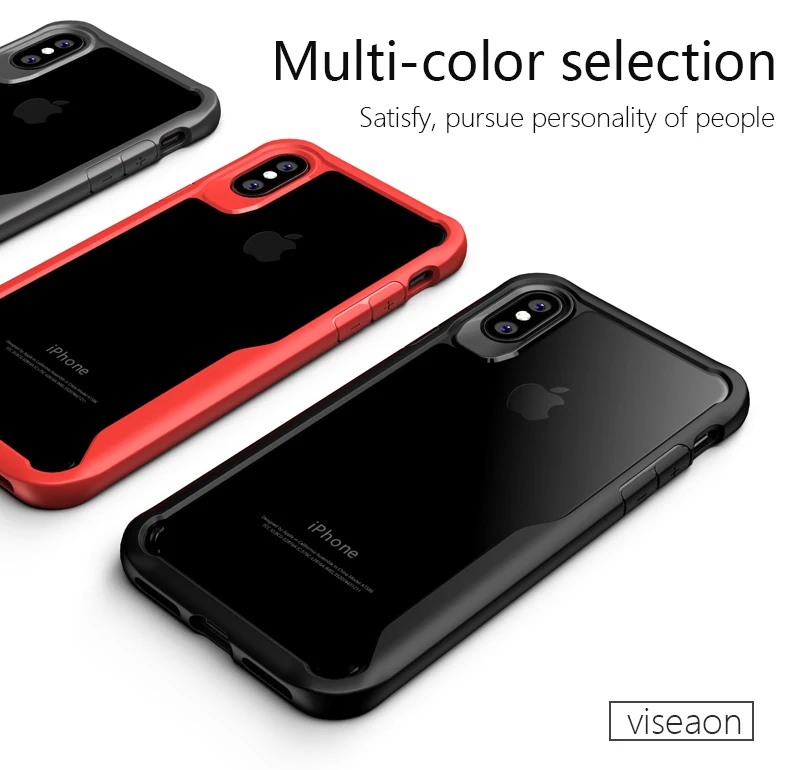 Для IPhone X Встроенная Дело Роскошные HD прозрачный Футляр ПК для ТПУ Мягкая задняя