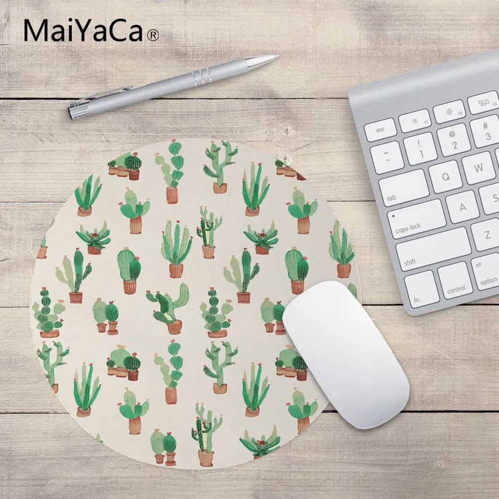 MaiYaCa горячий милый кактус 20*20 см или 22*22 см Коврик для мыши контроль скорости коврик Карманный кактус круглый коврик для мыши
