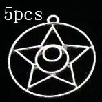 silver round star Каваи Сейлор Мун девушка кошка открытый ободок смолы ремесло кулон DIY УФ смола ювелирных изделий красивый солдат подвески в форме платья металлический каркас - Цвет: silver round star