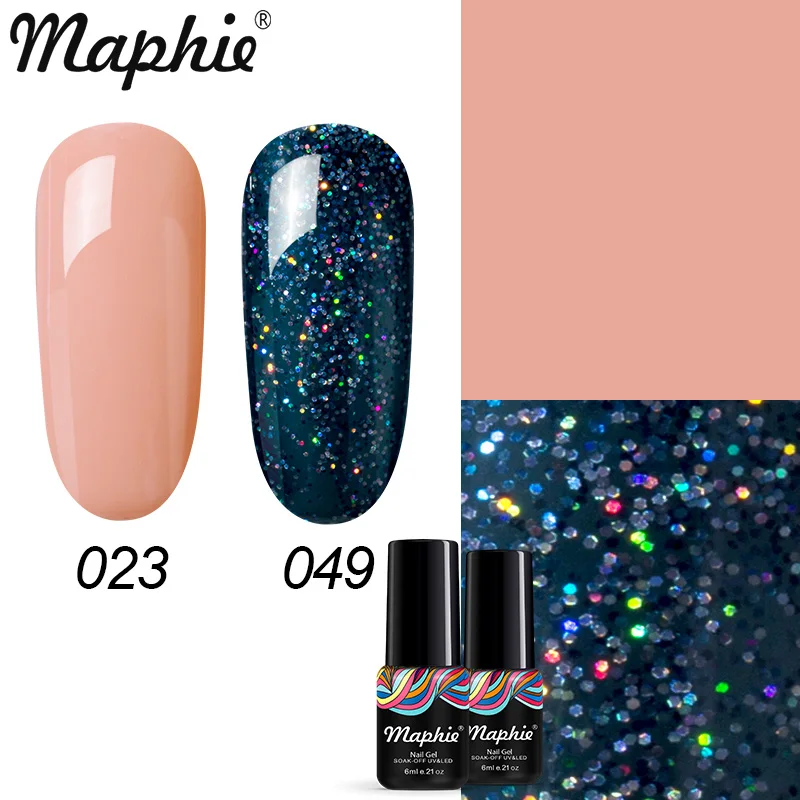 2 Maphie 2 шт/набор гель-лака для ногтей Блестящий цветной гель нужно базовое верхнее покрытие излечивается УФ/Светодиодная лампа 78 цветов на выбор - Цвет: 2