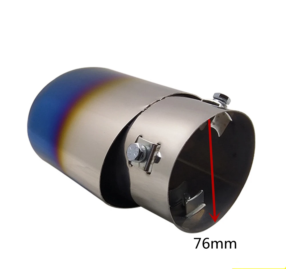 1 шт. универсальный автомобильный глушитель выхлопной трубы из нержавеющей стали
