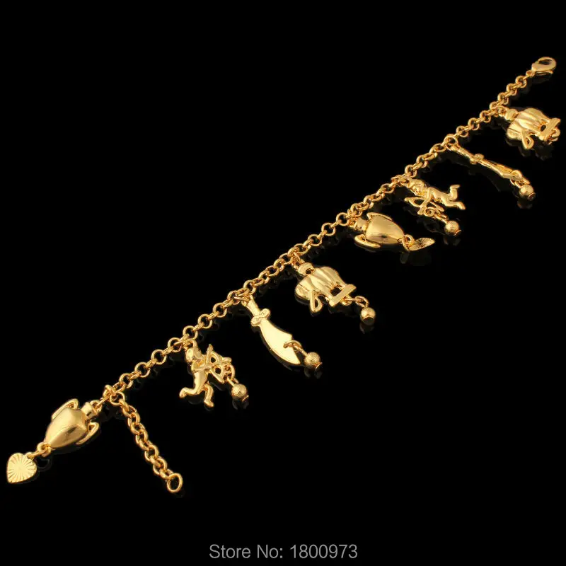 Adixyn Новый трендовый браслет золотого цвета в виде чашки со слоном модный с