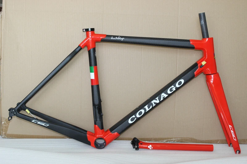 Черный красный Colnago C60 велосипедная Рама 3 к карбоновая дорожная рама подходит как di2 Механическая группа C628 цветная рама для гоночного велосипеда