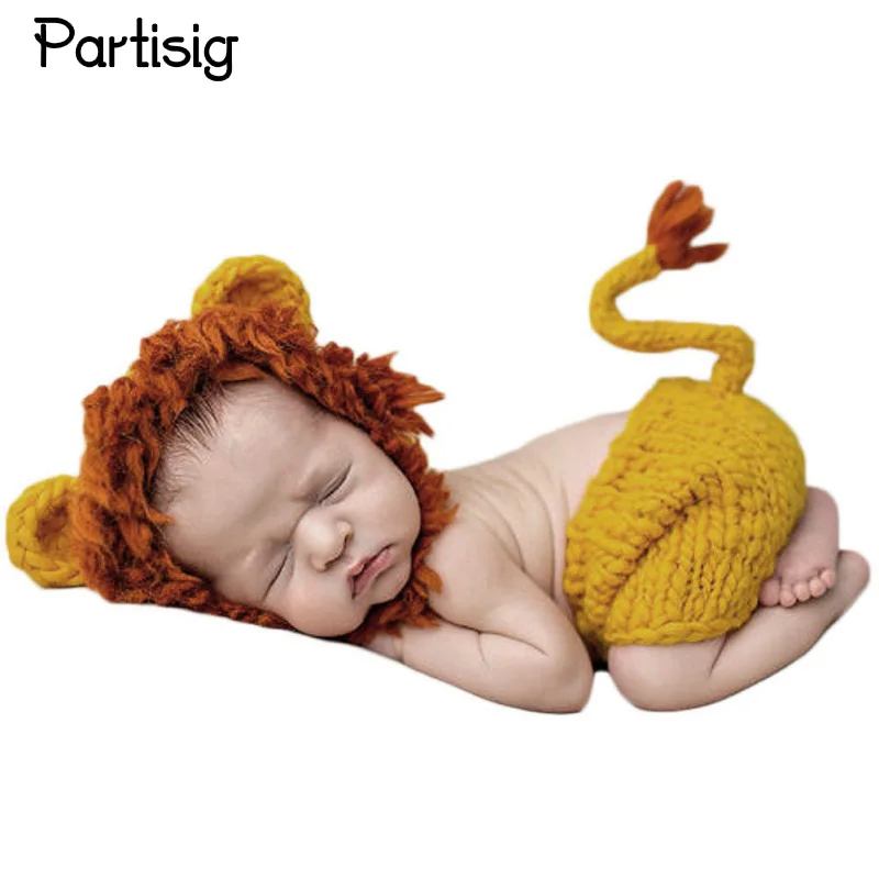 

Lion Shaped Crochet Baby Hat Pant For Newborn Photography Props
