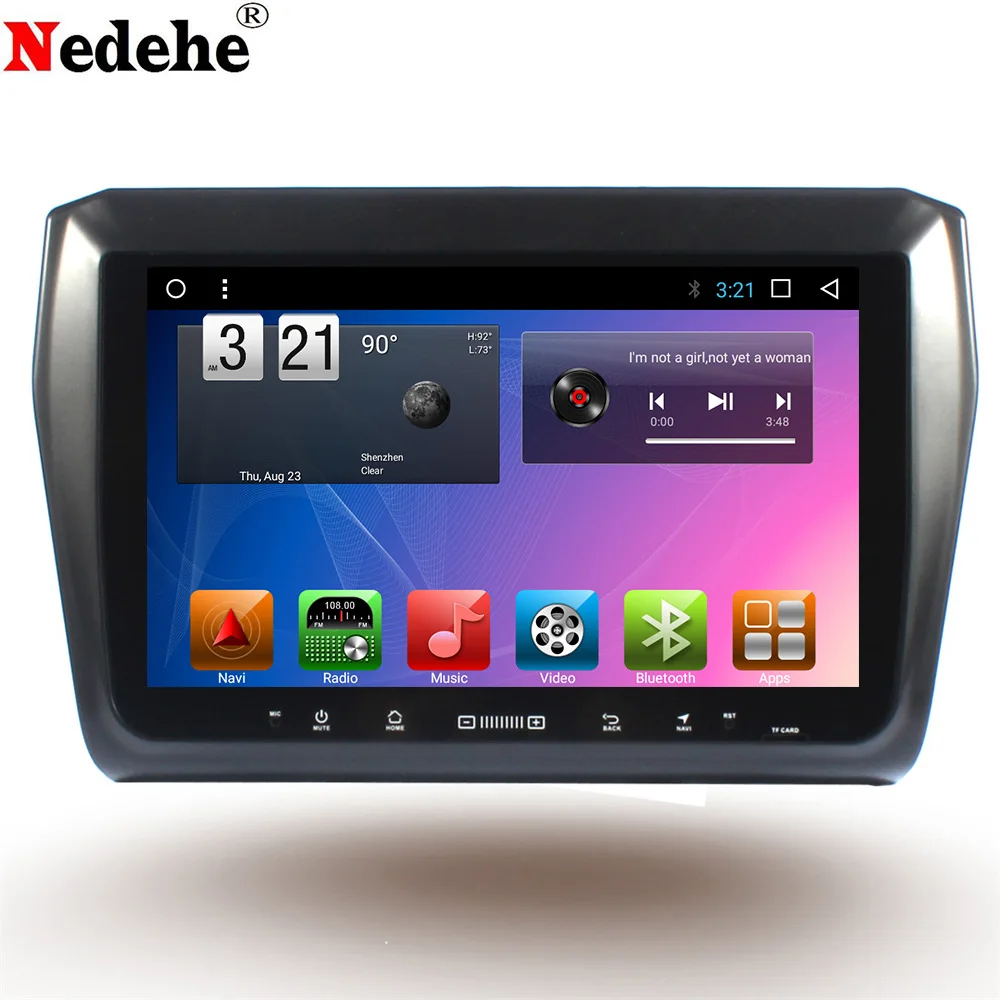 Nedehe 9 дюймов Android 7 1 автомобильный dvd gps навигация для SUZUKI SWIFT 2017 Радио Стерео Аудио