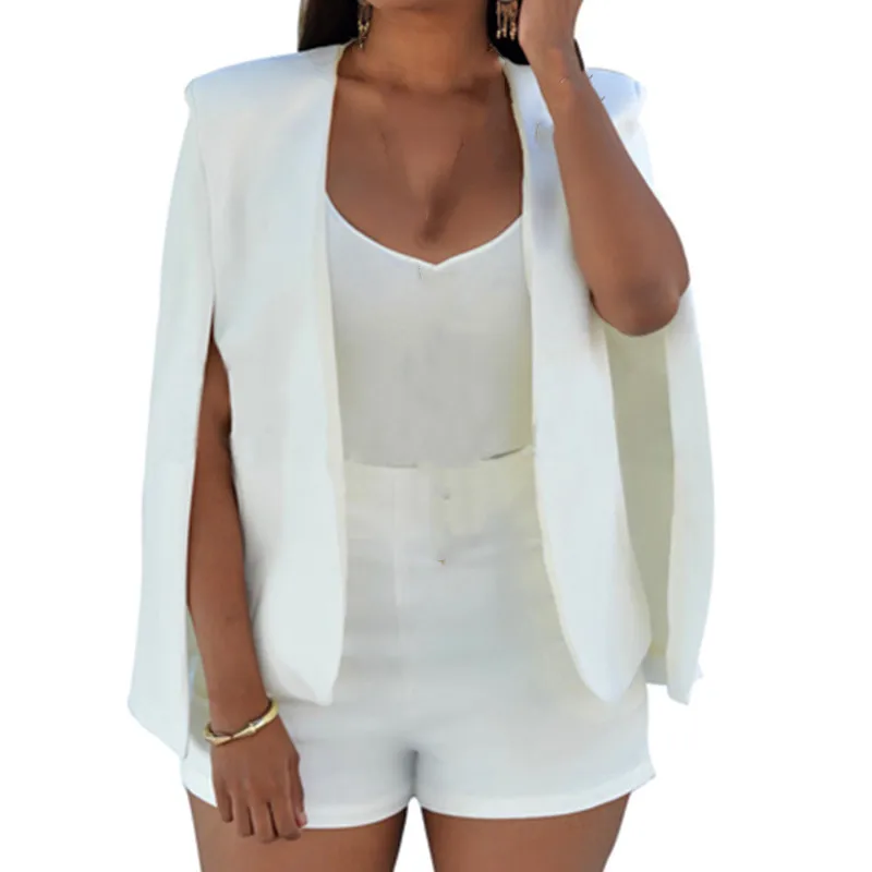 Новая модная женская искусственная куртка костюм с длинным рукавом накидка