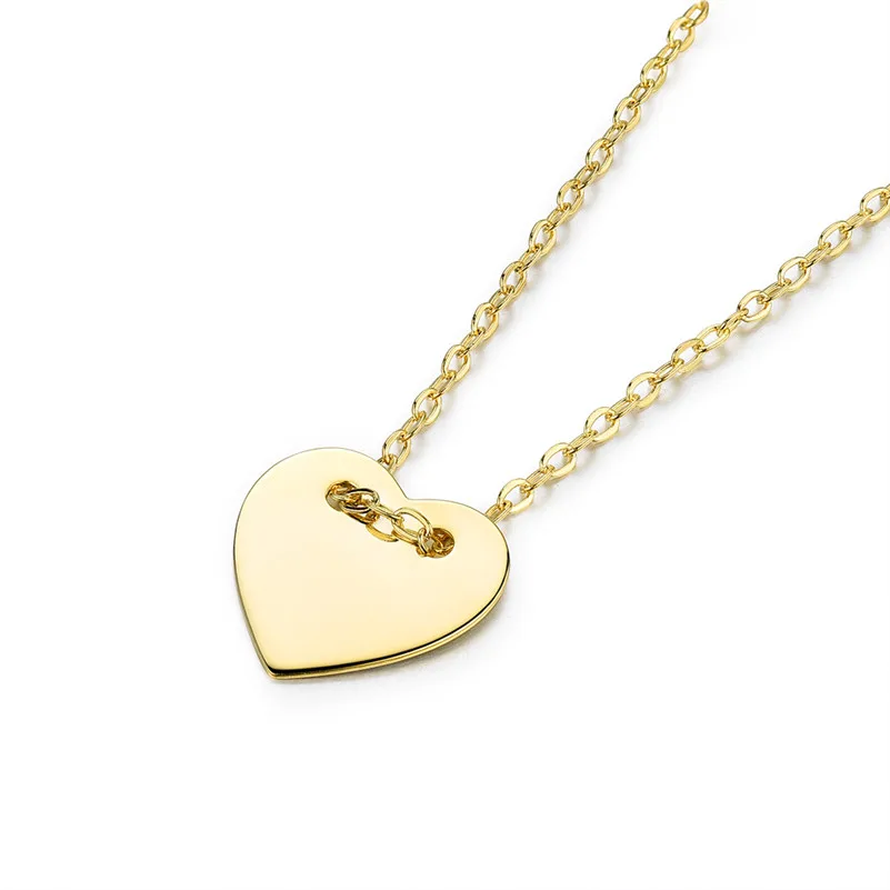 

Trendy Heart Pendant Necklace for Women Sterling Silver Jewelry 18K Yellow Gold Plated Necklaces Fine Party Jewelry Love Gift