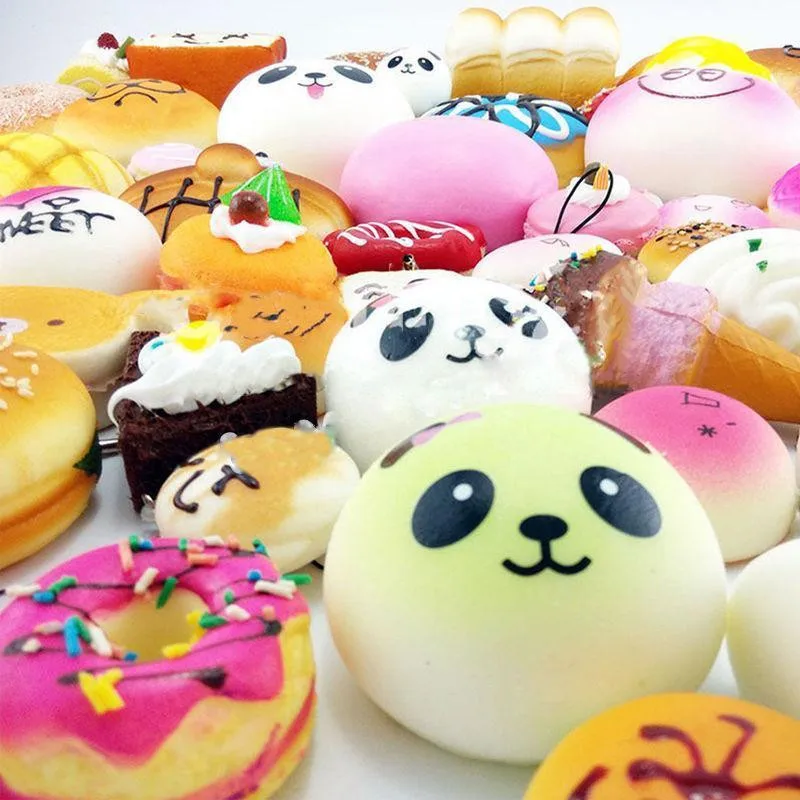 30 шт. милые мини мягкие случайные симуляции Kawaii панда Макарон торт десерт телефон