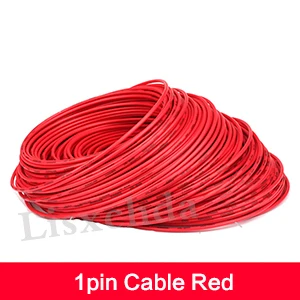 1pin 2pin 3pin 4pin 5pin красный черный кабель, луженая медь 22AWG, ПВХ изолированный провод, электронный кабель, светодиодный кабель - Цвет: 1pin Cable Red