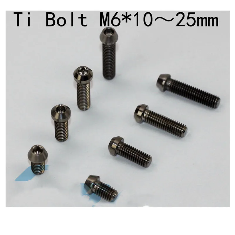 TI Болт BMX велосипед титановый винт TC4 Ti M6 * 25 20 15 10 mialo V тормозная колесная
