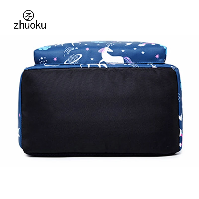 3 шт./компл. рюкзак с единорогом + маленькая сумка на плечо кошелек школьные сумки