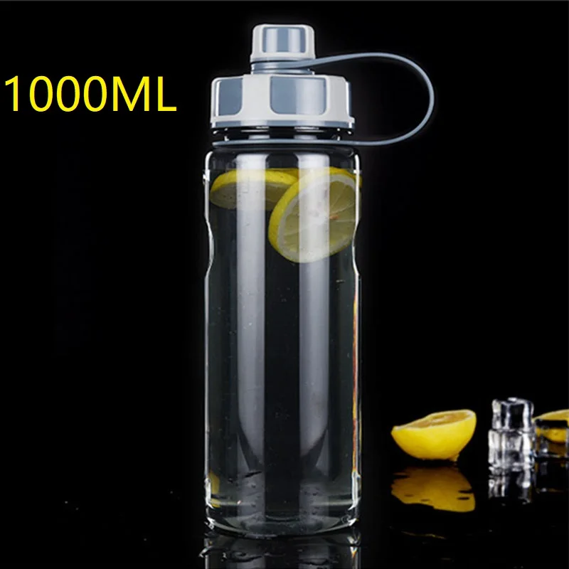 Gray 1000ml 800/1000/1500 мл Портативный, велосипедные бутылки для воды большой Ёмкость спортивные Фитнес герметичность Открытый Велоспорт напиток твердого английского фарфора прочная походная чашка - Цвет: Gray 1000ml