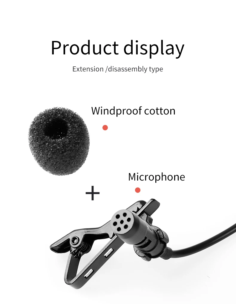 Lavalier Audio Video Microphone Clip-On Condenser Mic Recorder For 3.5mm Lightning phone iPhone Xiaomi Camera VS BOYA LM10
