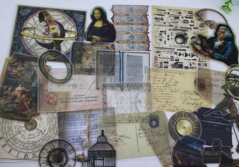Астрономический цветной стикер Vellum винтажная наклейка самоклеящаяся для