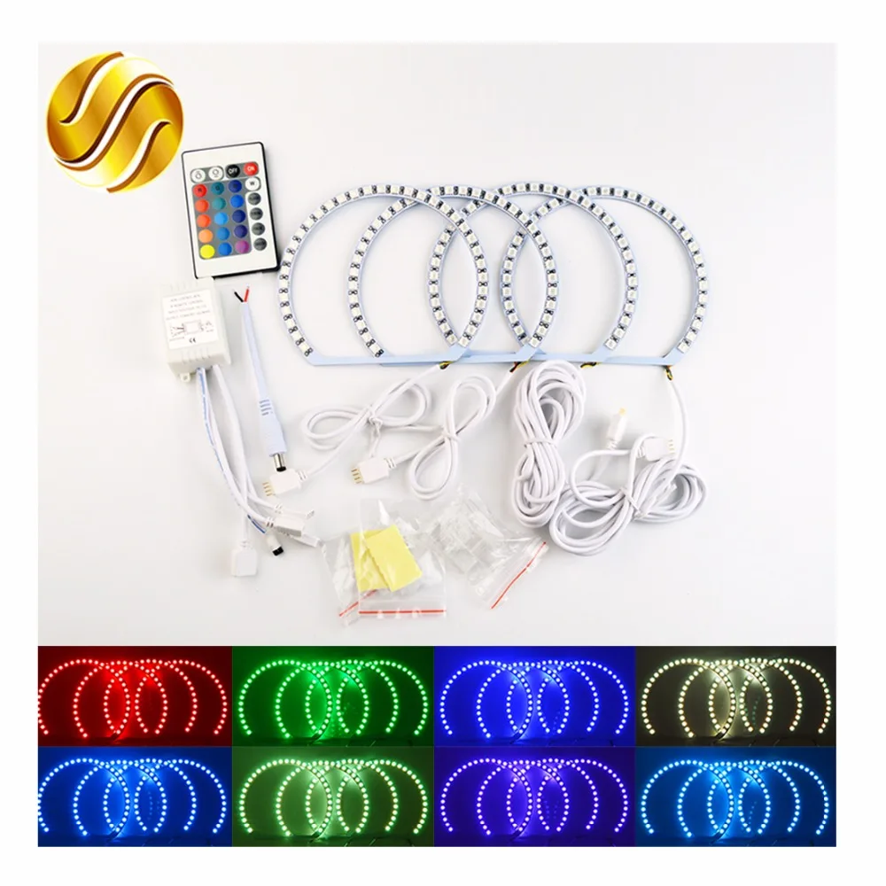Бегемот RF контроллер 4x131 мм RGB LED Ангельские Глазки многоцветная фара с Halo Ring пульт