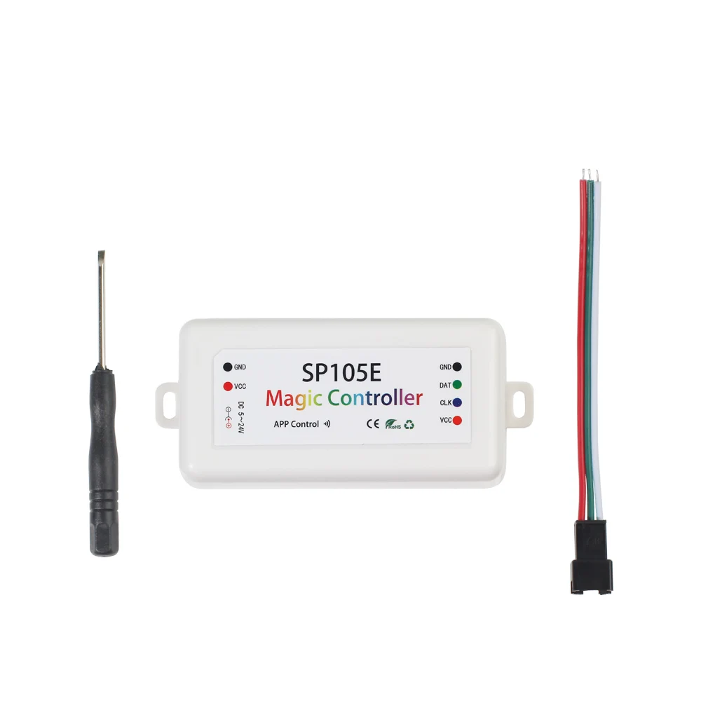 DC 5-24 В SP105E RGB волшебный контроллер Bluetooth 4,0 Поддержка IOS/Android приложение для WS2811 WS2812 WS2801 6803 IC Светодиодная лента 5050