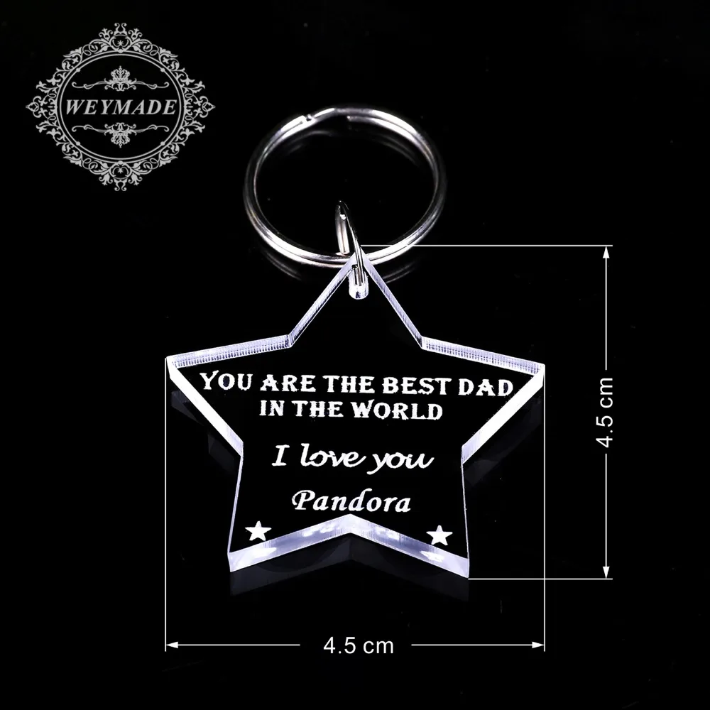 Брелок для ключей с гравировкой персонализированный прозрачный акриловый