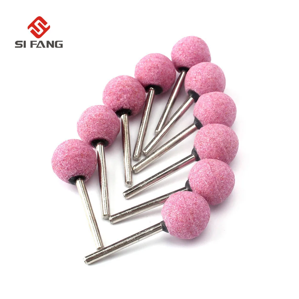 

50Pcs 6/8/10/12/16mm Ball Shape Ceramic Grinding Head With 3mm Shank Drill Bits Rotary Abrasive Tools For Wood Glass Metal