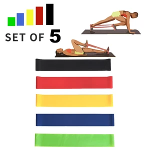 Набор эластичных лент из натурального латекса, комплект эластичных лент для упражнений, фитнеса, йоги, домашних путешествий, тренировок, 5 упаковок