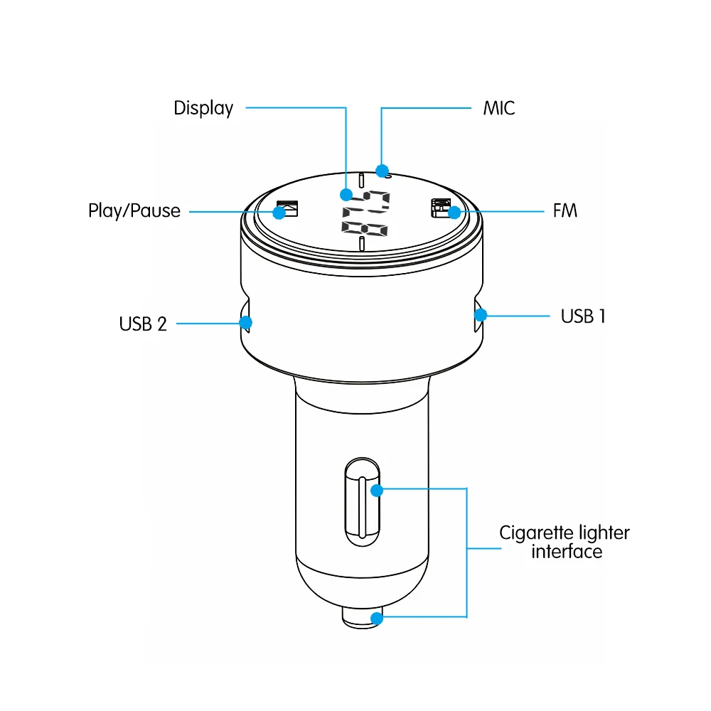 Автомобильный Bluetooth трансмиттер Onever с двумя USB портами 3 1 А|Автомобильный