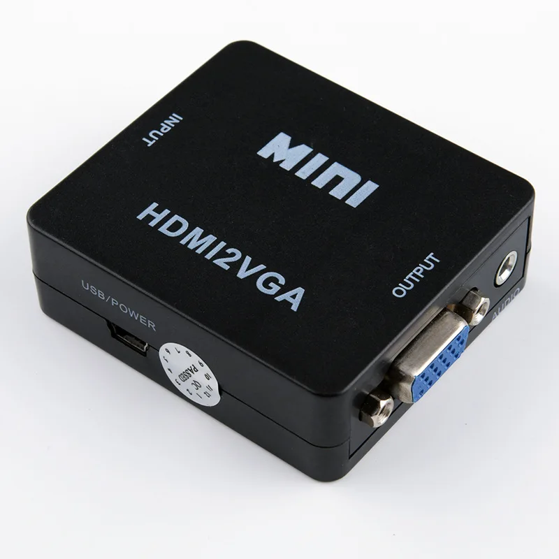 Мини HDMI вход на VGA выход видео преобразователь адаптер с аудио мощностью HDMI2VGA Box