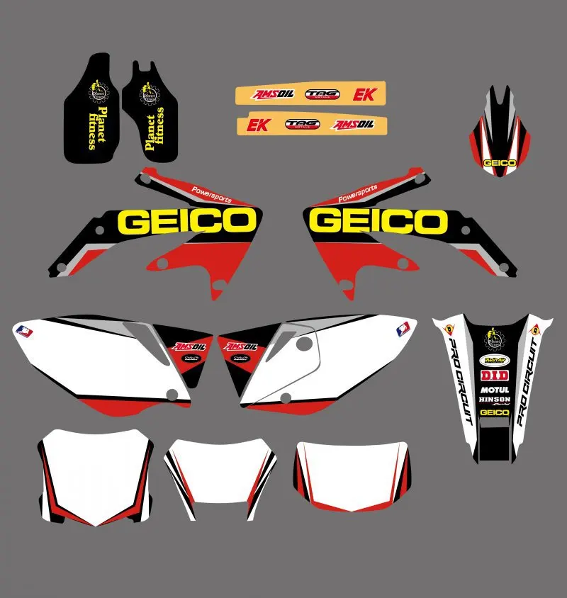 Графические и Фоновые наклейки наборы наклеек для Honda CRF450X 4 шт. 2004 2005 2006 2007 08 09 10 11