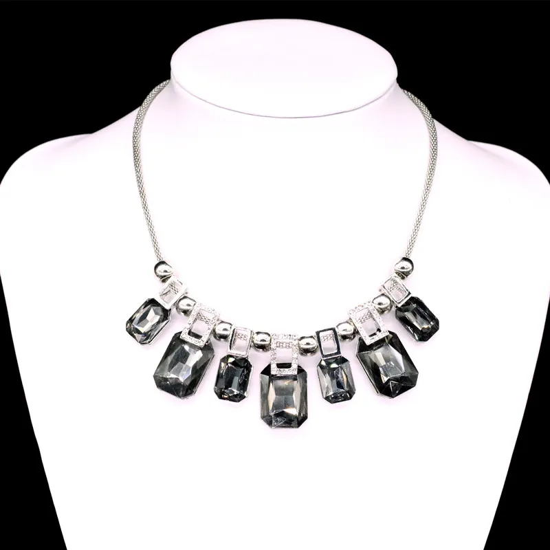 Ожерелья и подвески с искусственным кристаллом ожерелье серебряным покрытием