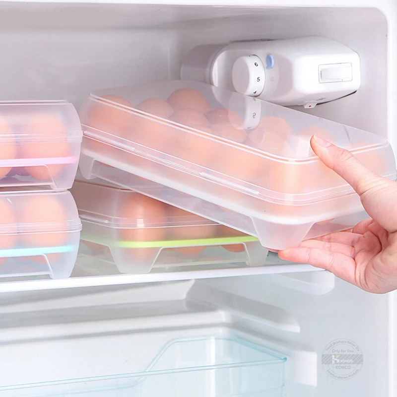 Eggs Holder Clear Food Organizer box Container Refrigerator Egg Storage Box Case Preservation Plastic | Дом и сад