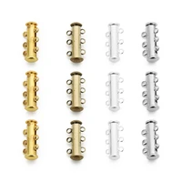 5pcs 3 rows tube magnetic clasps for diy jewelry making copper end clasps connectors fit necklaces bracelets jewelry making