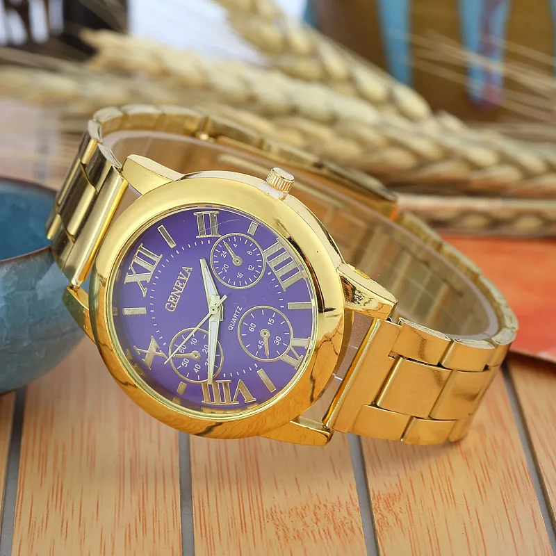 Модные женские часы с римскими цифрами из нержавеющей стали Классический