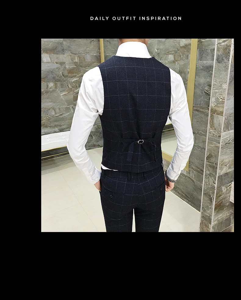 Винно-красный мужской Клетчатый костюм Жилеты размер s M L XL 2XL 3XL тонкий элегантный мужской s жилет для отдыха Новая Мужская Свадебная жилетка