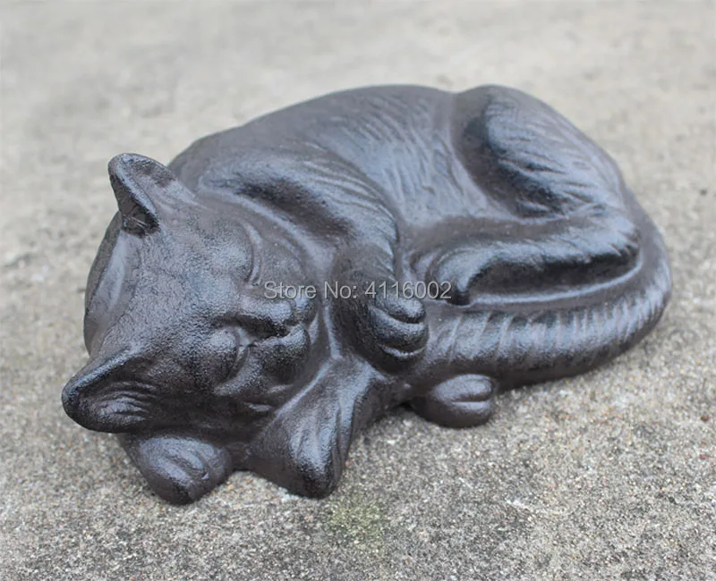 Кованая чугунная фигурка спящего кота сельская кошка животного домик двор