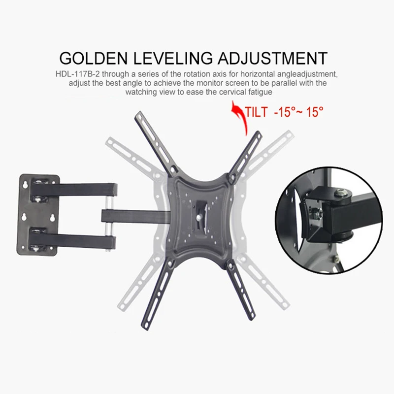 TV Wall Mount for 14-46&quot LED Plasma Flat Monitor up to 110lbs VESA 400x400 with Full Motion Swivel Articulating Extension Arm |