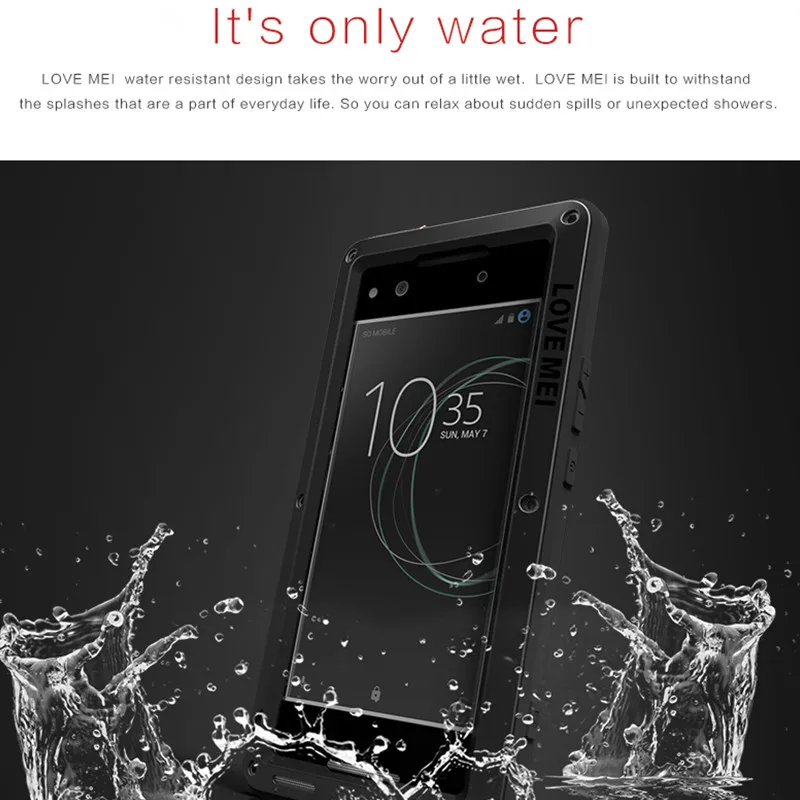 Чехол всего тела для sony Xperia XA Ultra Алюминий Металл противоударный Броня Крышка