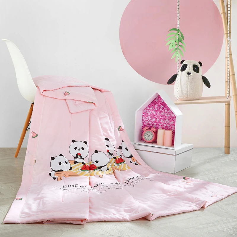 Милое летнее стеганое одеяло с рисунком панды из модальной ткани полиэстер