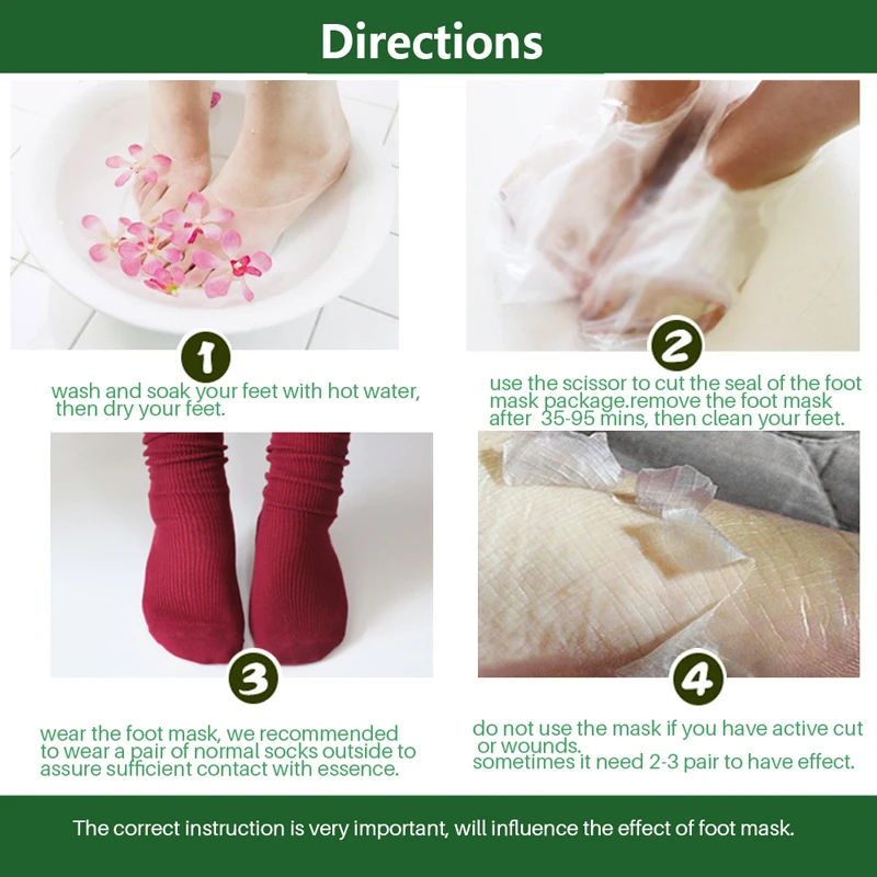 

EFERO 2pair=4pcs Aloe Exfoliating Foot Mask Remove Dead Skin Heels Feet Masks for Legs Socks for Pedicure Exfoliator Socks