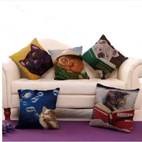 cartoon funny dog and cats pattern sofa throw pillow covers home decorative sofa cushion covers bedroom decor 18