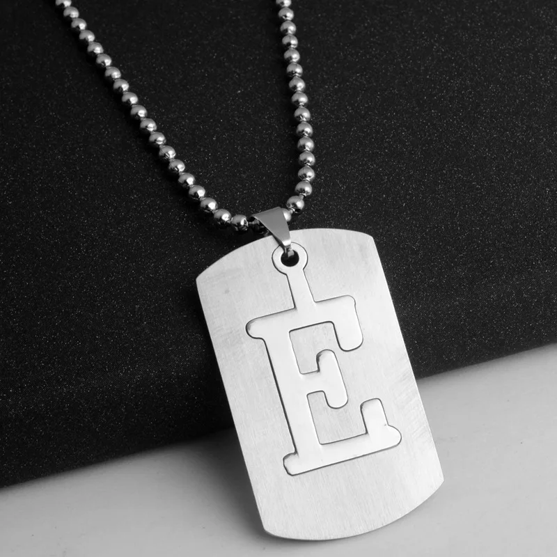 

English initial letter E name symbol necklace detachable double layer text stainless steel English alphabet Family gifts jewelry