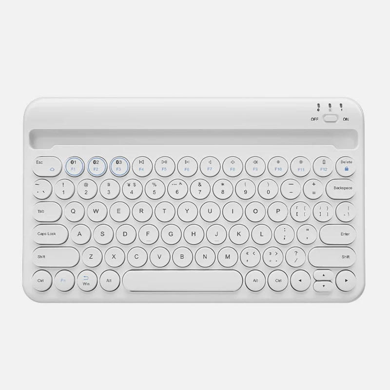 [Новинка] B.O.W тонкая мини Bluetooth беспроводная клавиатура для планшетов и смартфонов, встроенный аккумулятор 800 мАч, портативный и легкий вес - Цвет: White