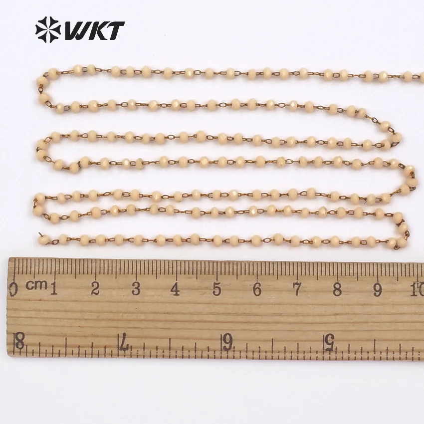 

WT-RBC042 WKT 2018 new arrivalsTop quality rosary beads chains 2mm round faceted beads handmade necklace 10meters/lot