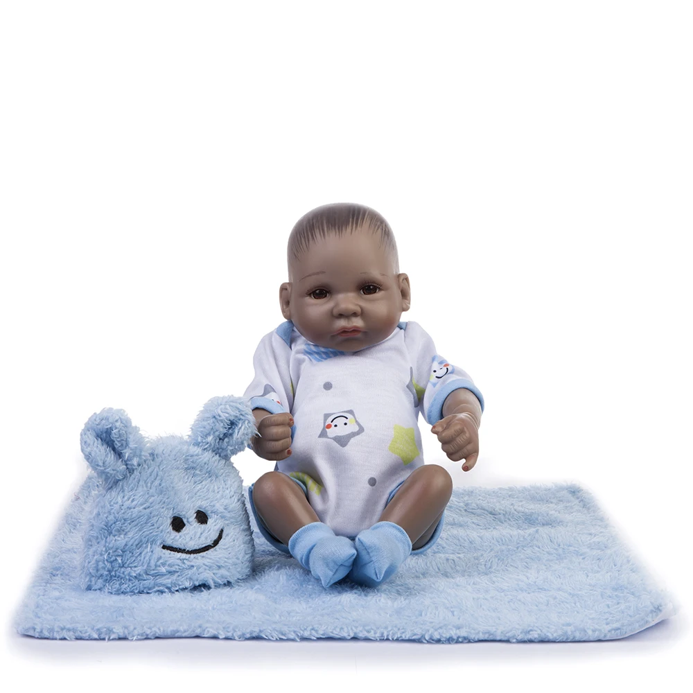 10 дюймов полный корпус черные силиконовые Reborn Детские куклы живые реалистичные с