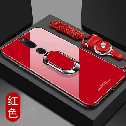 Для oppo F11 Pro Чехол из твердого закаленного стекла с кольцом-подставкой Магнитный защитный чехол на заднюю панель для oppo f11pro