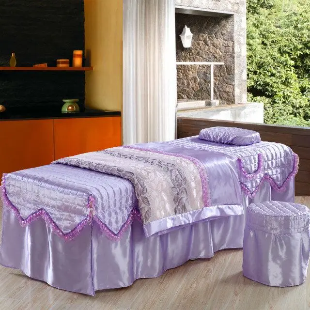 Стеганое красивое покрывало с оборками юбка кровать для салона красоты 70*190 см