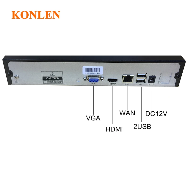 KONLEN 4CH NVR H.264 H.265 CCTV Full HD Onvif сетевой видеорегистратор для нормальной безопасности 960P 1080P IP камеры