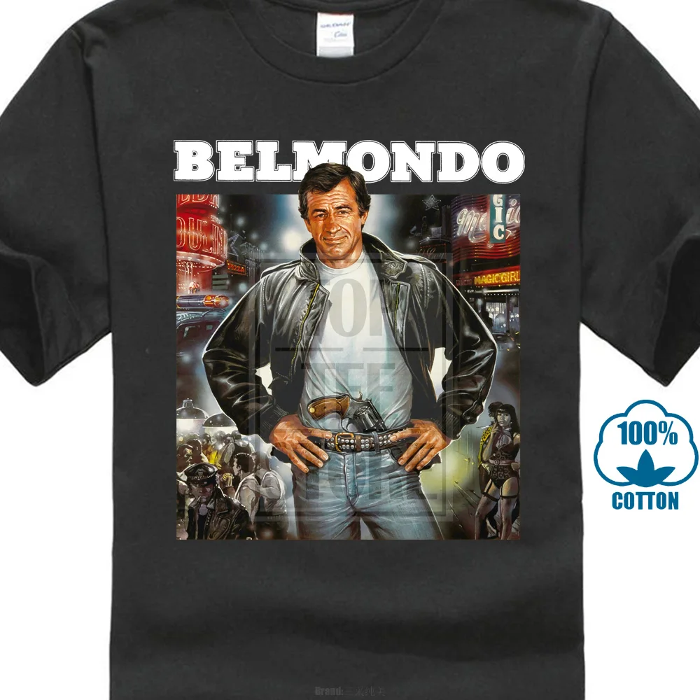 Черный Belmondo Homme Забавные футболки хип-хоп одежда футболка сексуальная девушка футболки брендовая футболка мужская одежда - Цвет: Черный