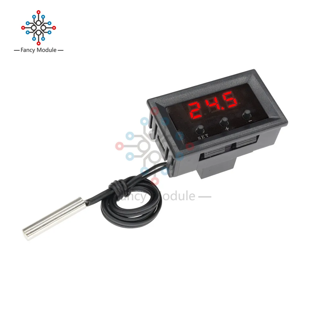 Термостат W1209 с цифросветодиодный светодиодным дисплеем и кабелем для измерения