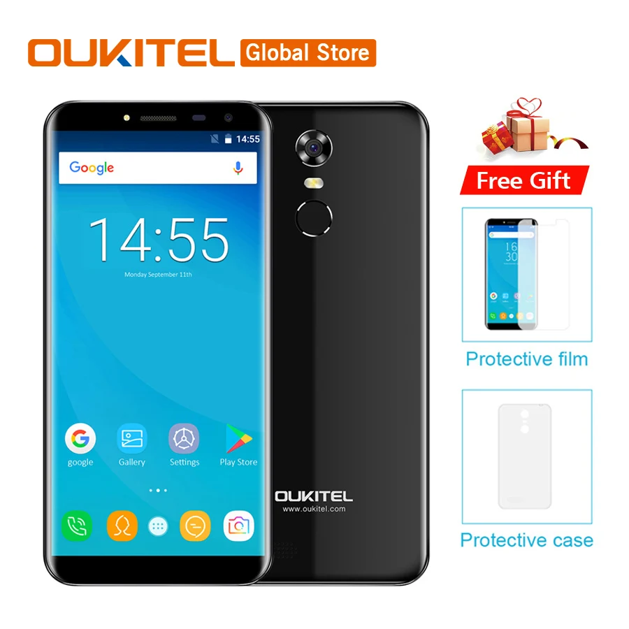 Мобильный телефон Oukitel C8 5 дюймовый HD дисплей 18:9 Infinity Android 7.0 2 ГБ ОЗУ 16 ПЗУ MTK6580A