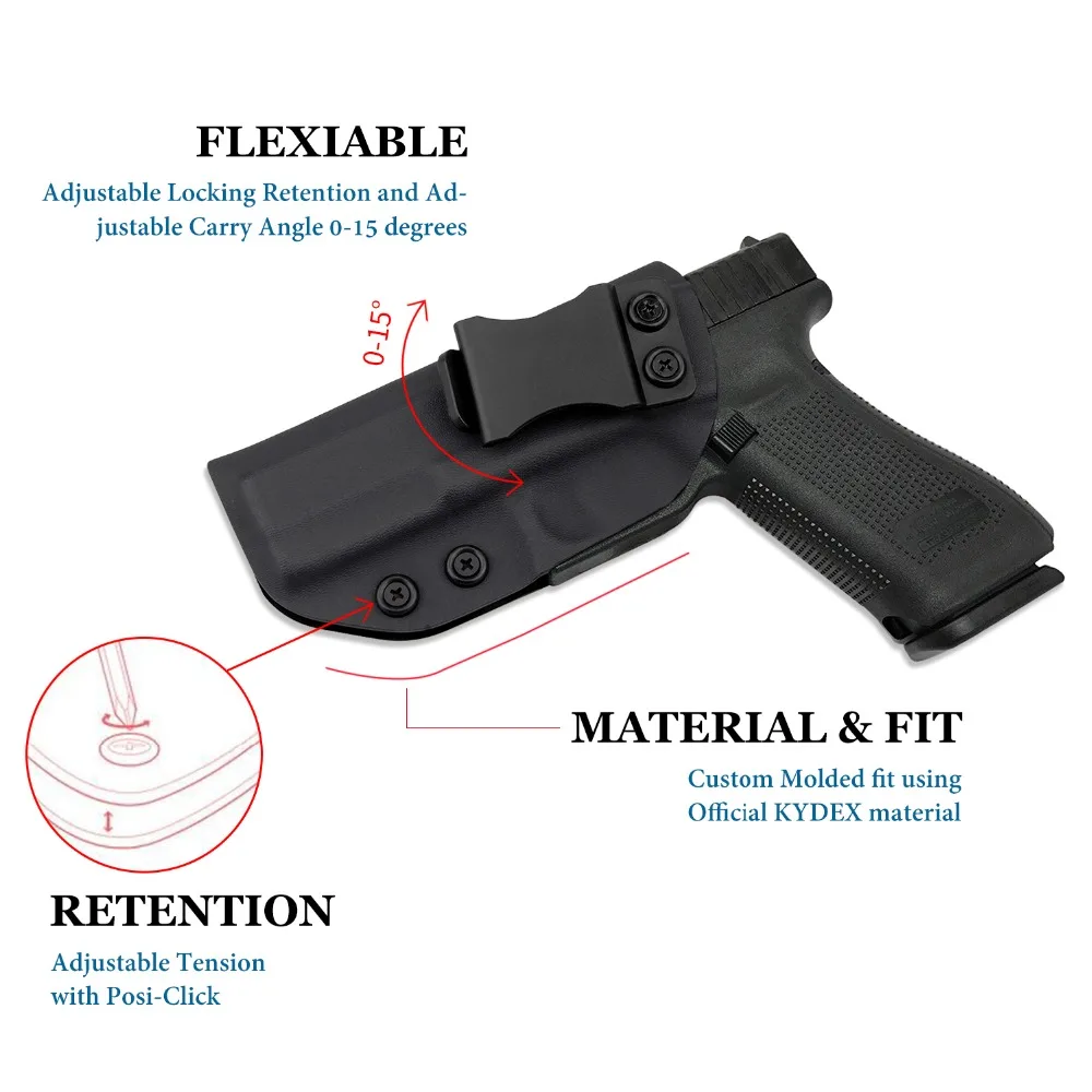 Vapanda IWB Kydex кобура Glock 17 черный скрытый Пистолет Кобура Для Пистолетов Glock 22 31 Охота